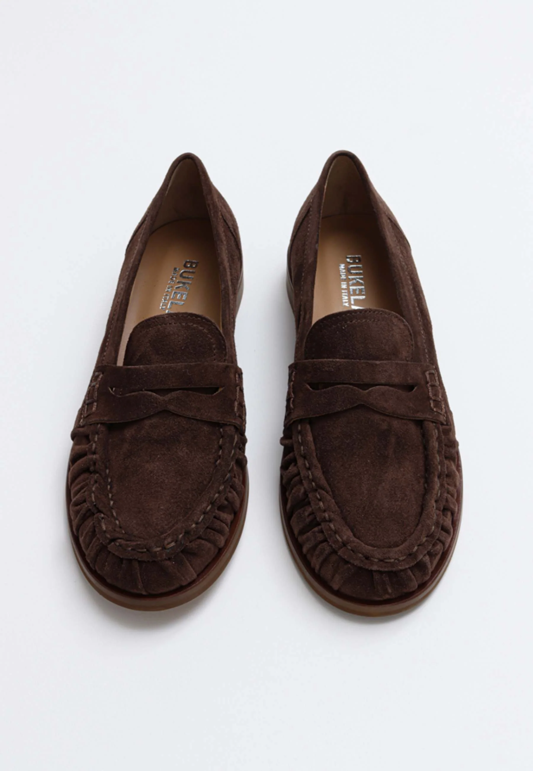 Maya Spring Brown suede ruched loafer - Image 3