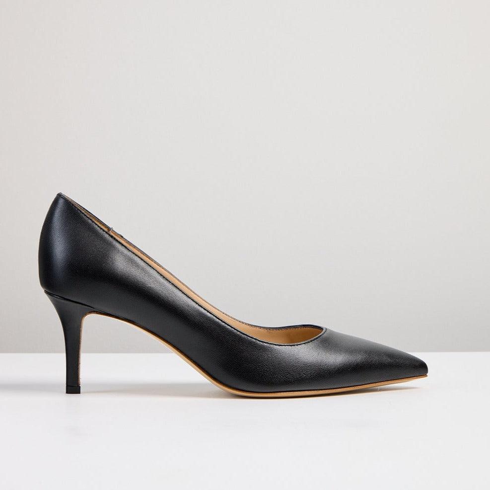 Milly black leather pump heel - Image 3