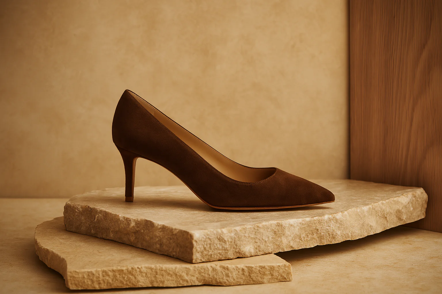Milly Brown soft suede pump - Image 2