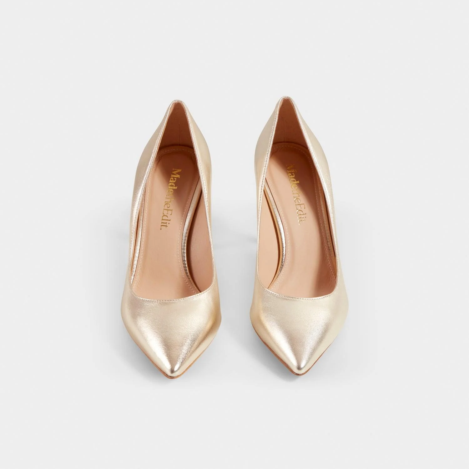 Nataly pointy toe gold pumps - Image 6