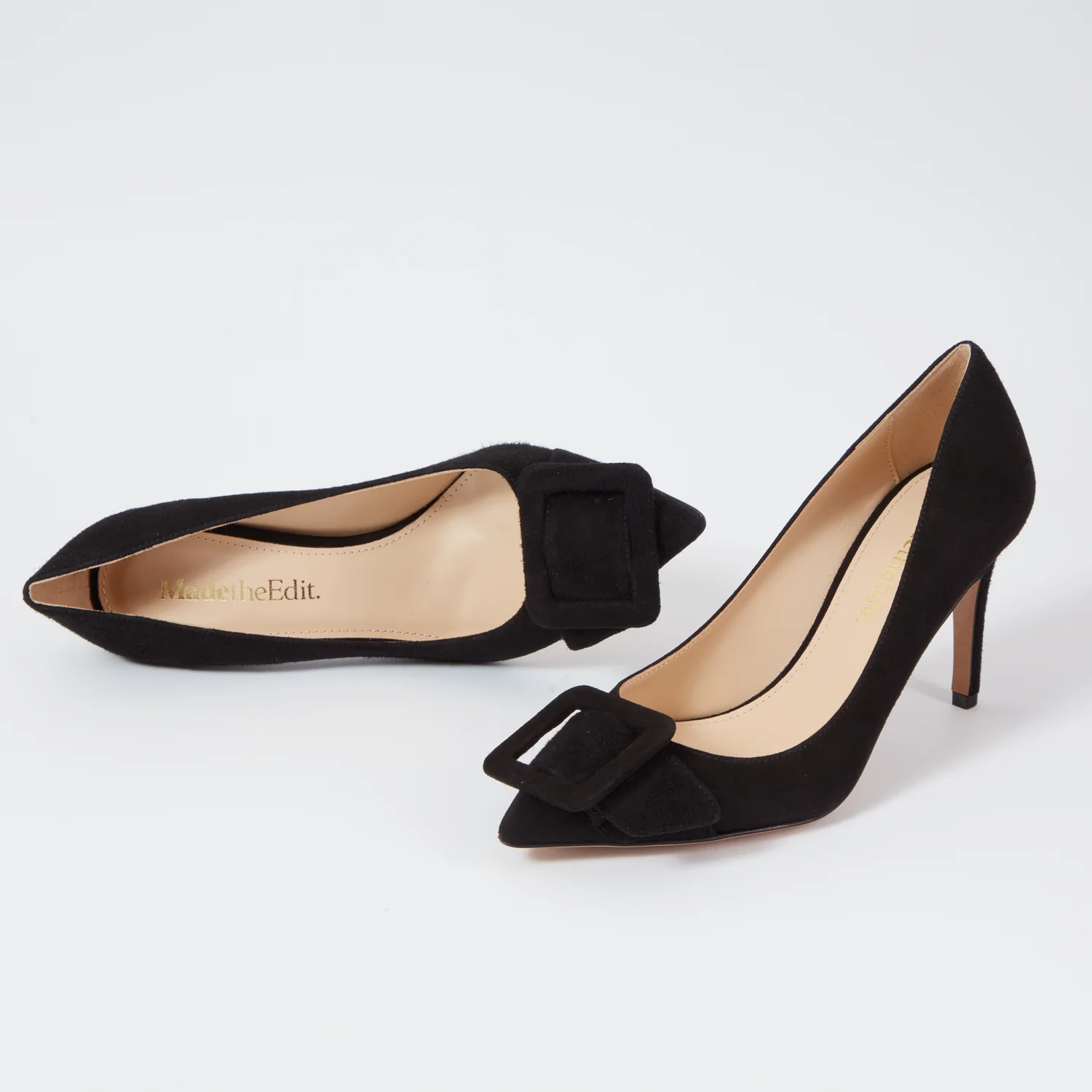 Nataly Buckle Black Suede pump - Image 2