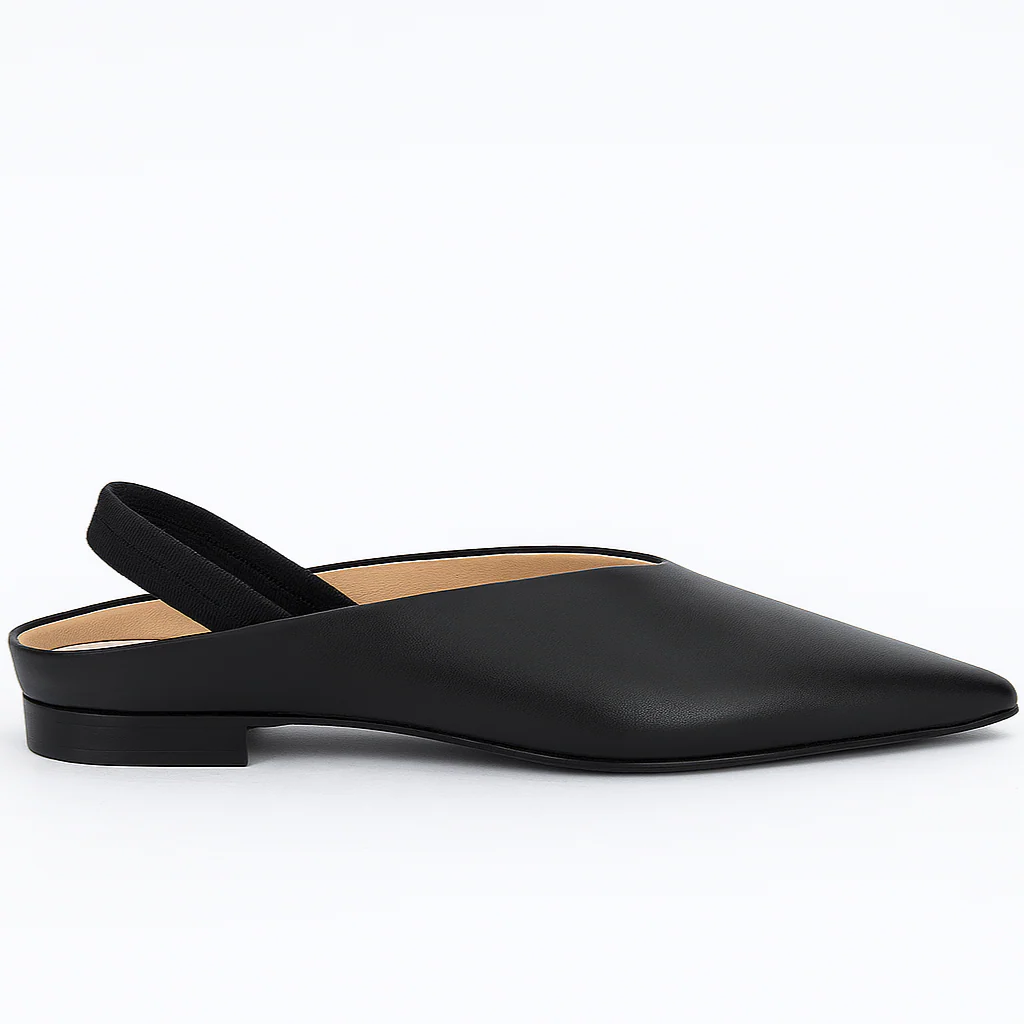 Pipi black flat slingback