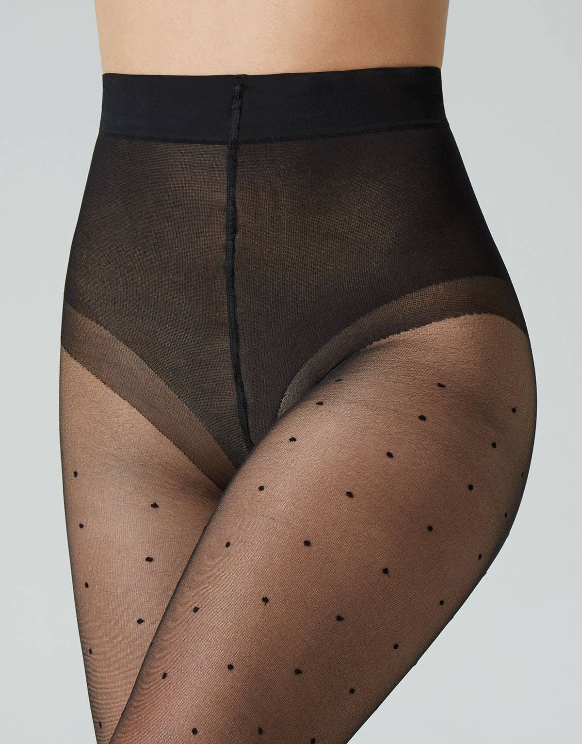 Polka Dot Sheer Tights - Black - Image 4