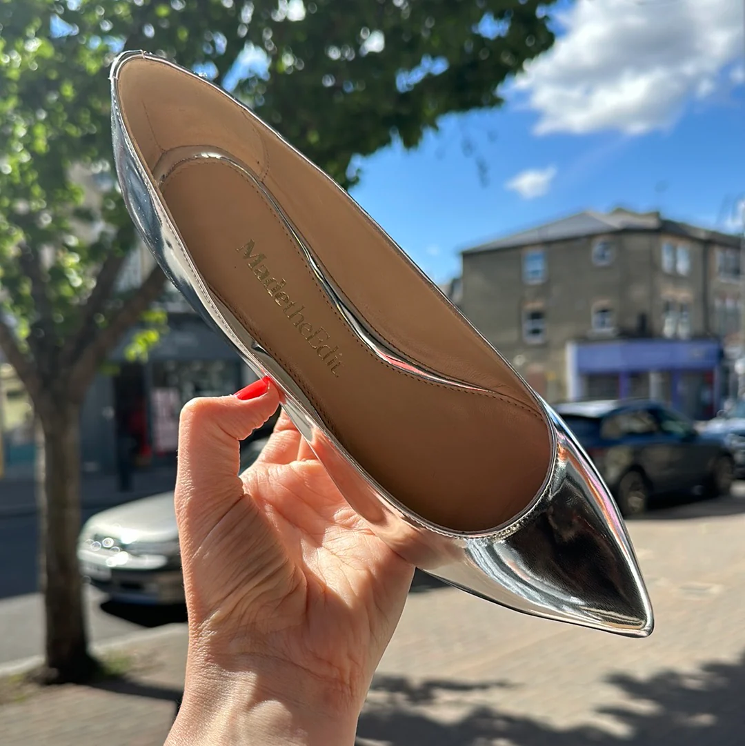 Raffa ballerina silver flats - Image 6