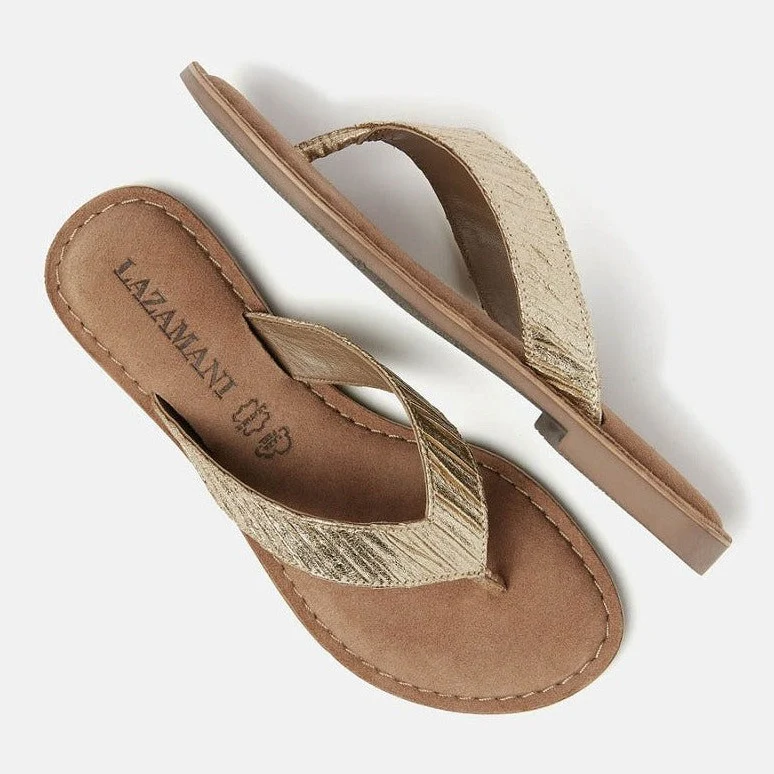 Roxy gold weave flip flop