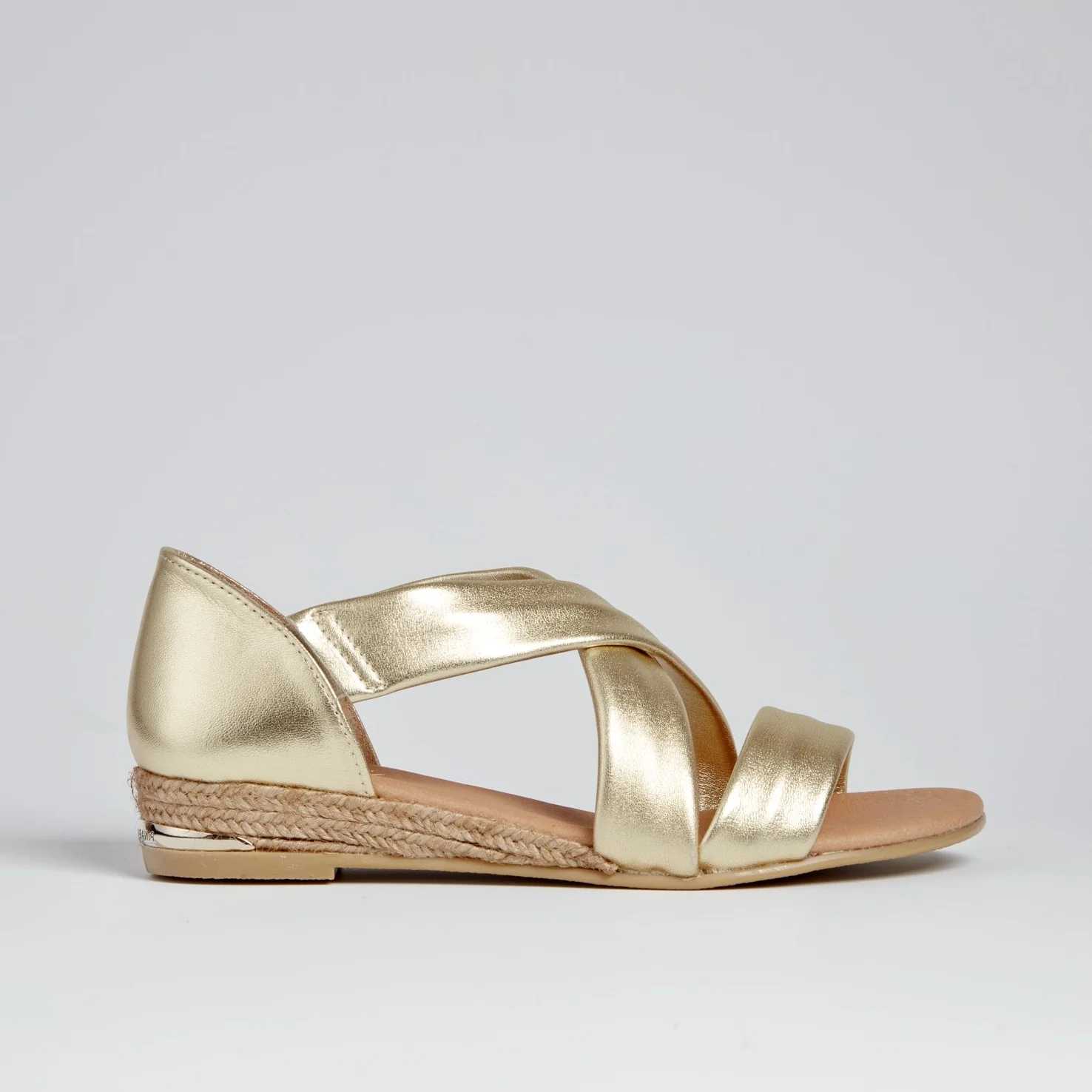 Meg gold low heel espadrille