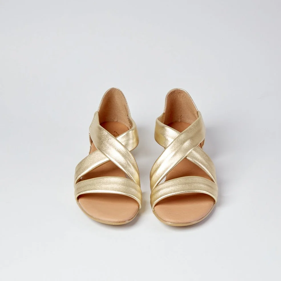 Meg gold low heel espadrille - Image 2