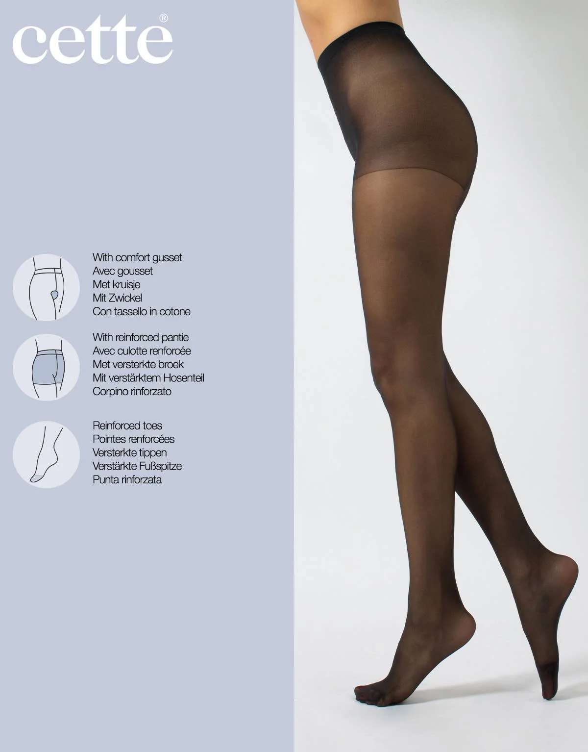 Lucca Black sheer tights 40 denier - Image 3