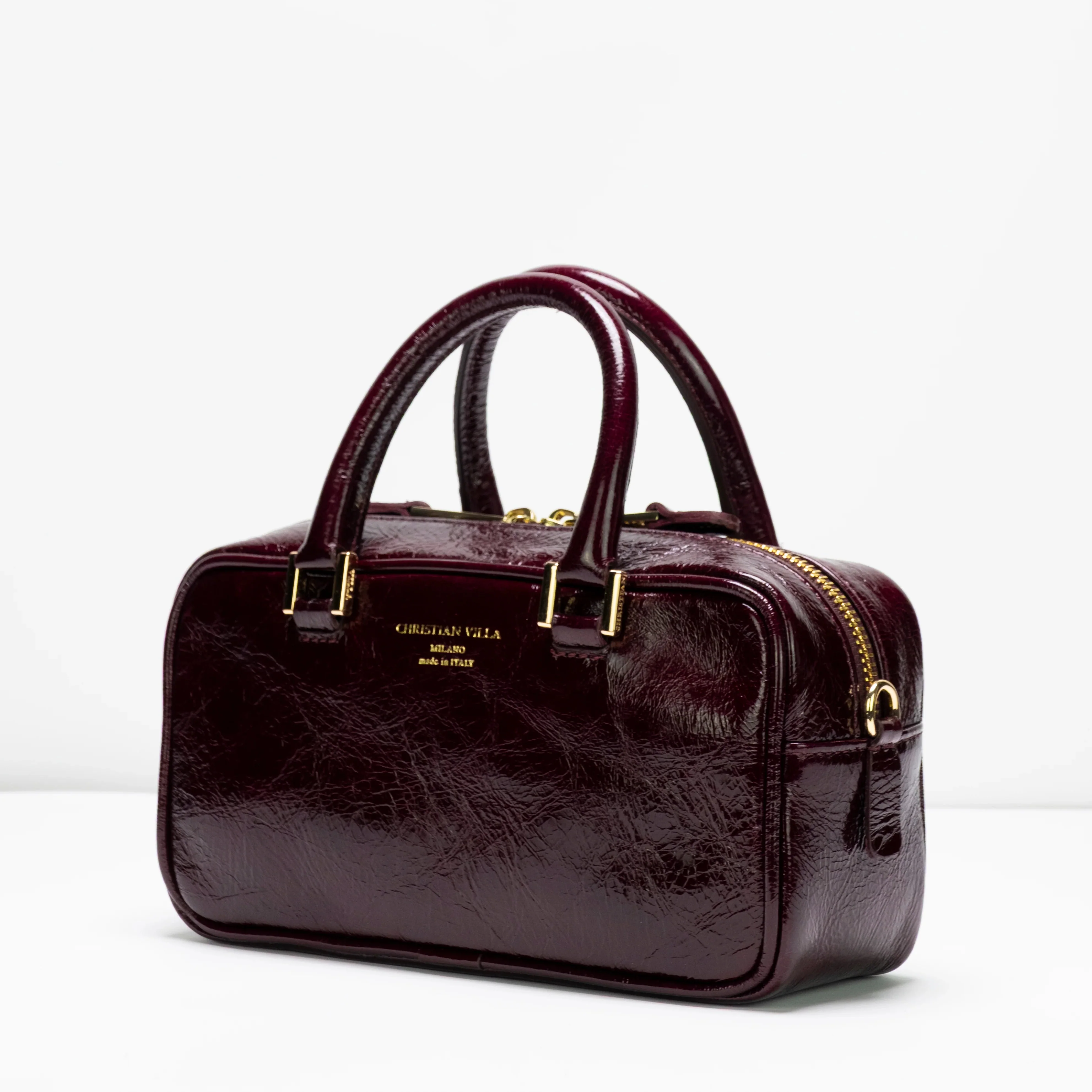 Small burgundy leather bag
