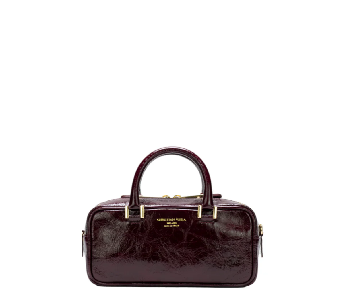 Small burgundy leather bag - Image 5
