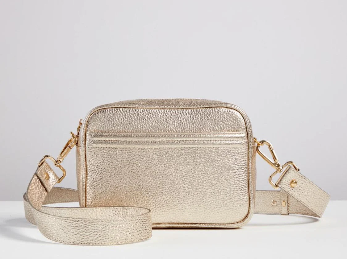 Sophia II Gold Metallic Crossbody Bag